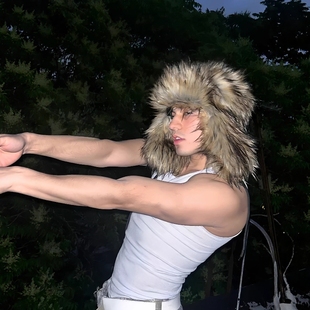 Without Me/Vintage-护耳雷锋帽造型先锋仿貂毛毛帽保暖防风帽子