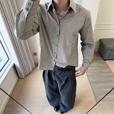 全棉高支数格纹格子衬衫