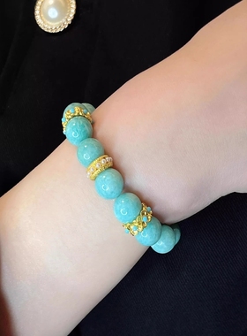 天河石莫桑比克石矿小众设计手链