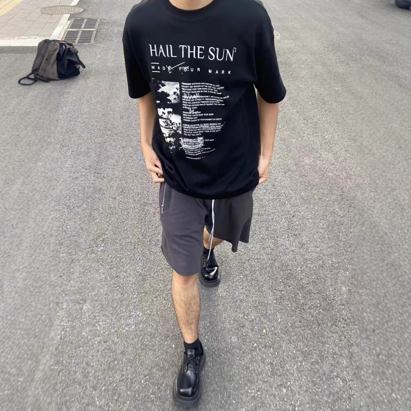 散口Ykk拉链宽松毛圈抽绳短裤