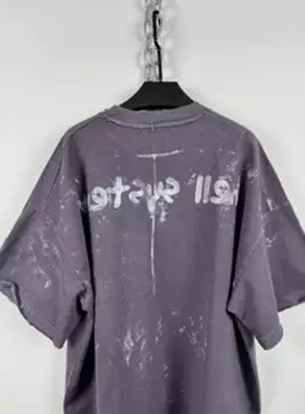 WithoutMe/1of remake 24ss 春夏新品310g水洗做旧印花破坏短袖