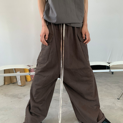 立体剪裁中性原创设计宽松卫裤