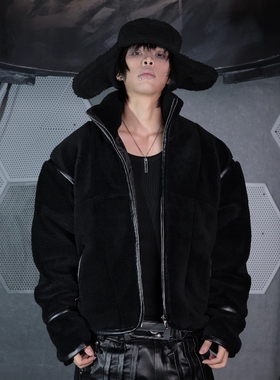 Without Me/SSIN7 猎手 摇粒羊羔绒捆绑拼皮暗黑高腰廓形秋冬外套