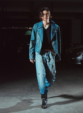 Without Me/RICHILL MELANCHOLY 烟头金属拉链牛仔机车夹克外套