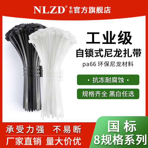 强力大号塑料黑白色国标系列扎带