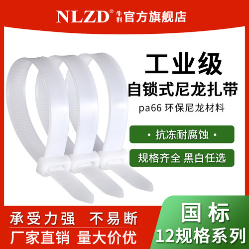 强力自锁式尼龙12*500mm束线带