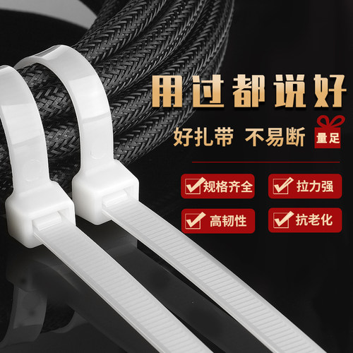 自锁式塑料强力黑色尼龙扎带