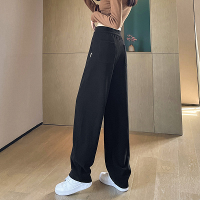 运动裤女2025新款秋弯刀阔腿卫裤