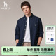 衬衣秋季 长袖 Hazzys哈吉斯男士 宽松休闲上衣外套男 牛津纺衬衫