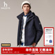 Hazzys哈吉斯秋冬男士 休闲两件套羽绒服三合一保暖时尚 连帽外套男