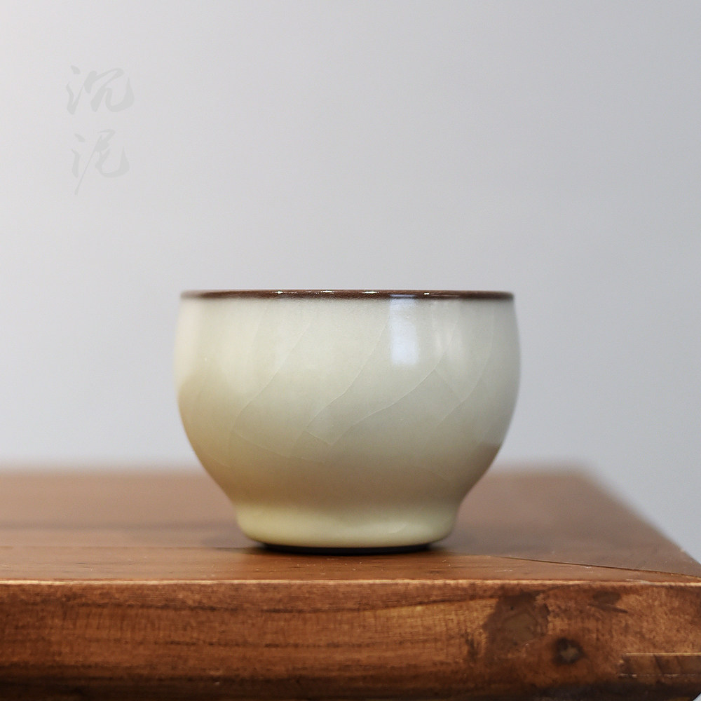 沉泥龙泉青瓷猪油冻主人杯单杯纯手工大容量个人功夫茶杯品茗茶碗