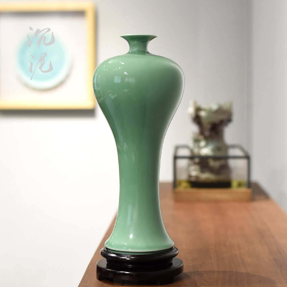 沉泥龙泉青瓷李华生美人醉纯手工家居摆件办公室台面花瓶茶桌装饰