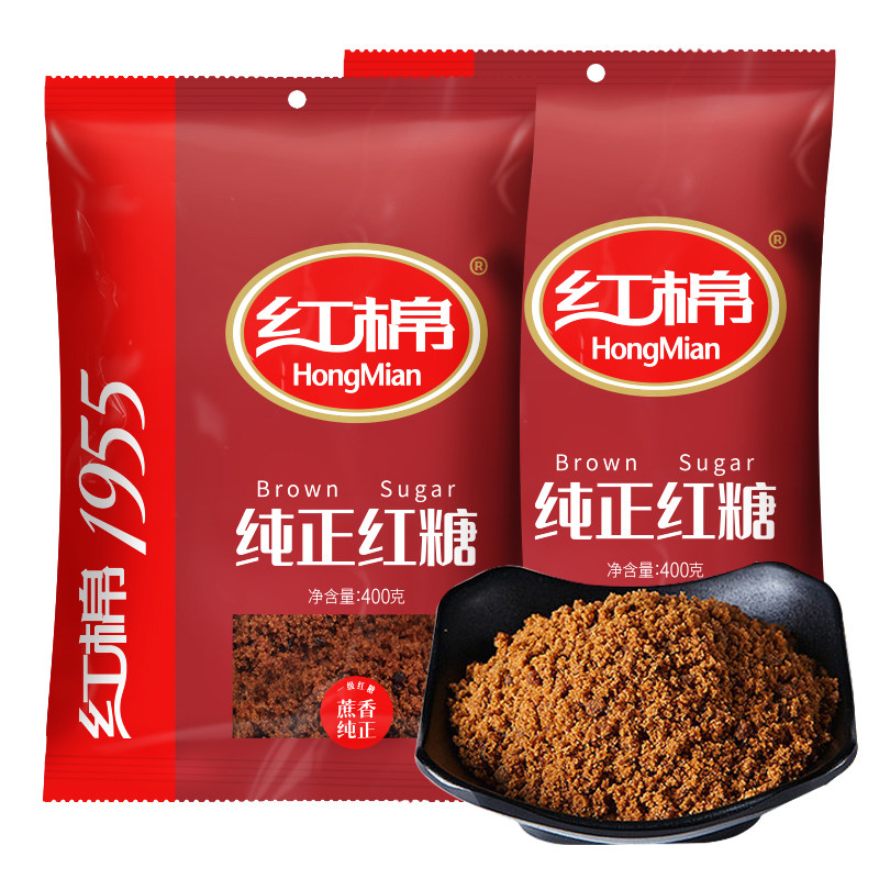 红棉纯正红糖400g袋装老红糖土红糖速溶红糖粉女人大姨妈食糖调理