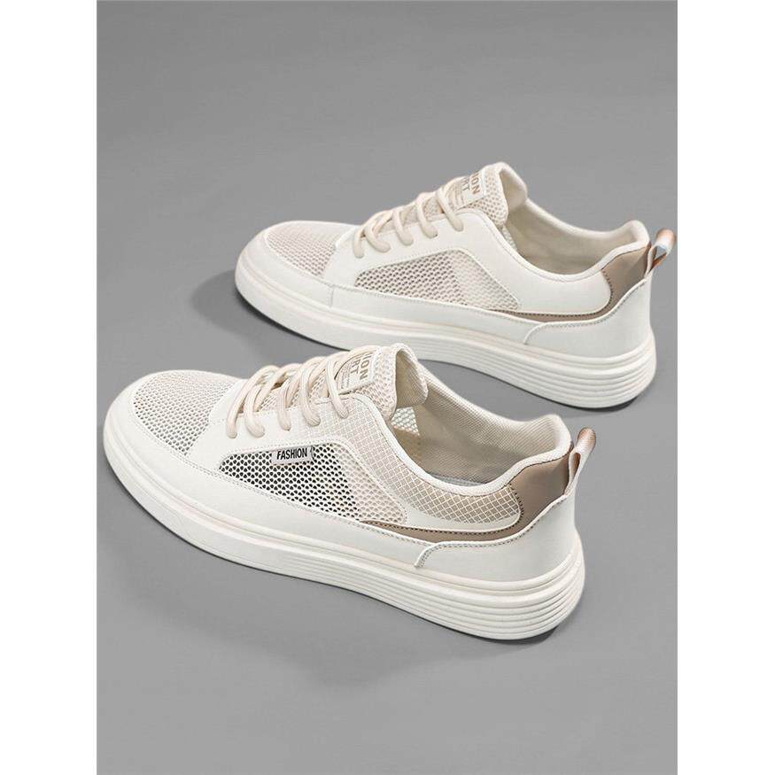 男鞋2025新款夏季透气薄款防臭耐脏单层网面网眼镂空运动休闲板鞋