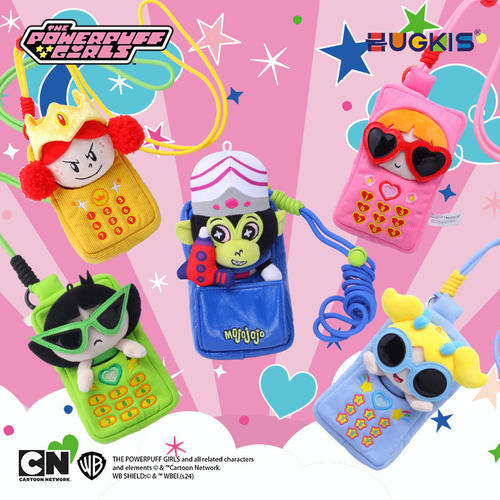 HUGKIS飞天小女警CALL ME系列毛绒盲盒可爱卡通斜跨装饰联名周边