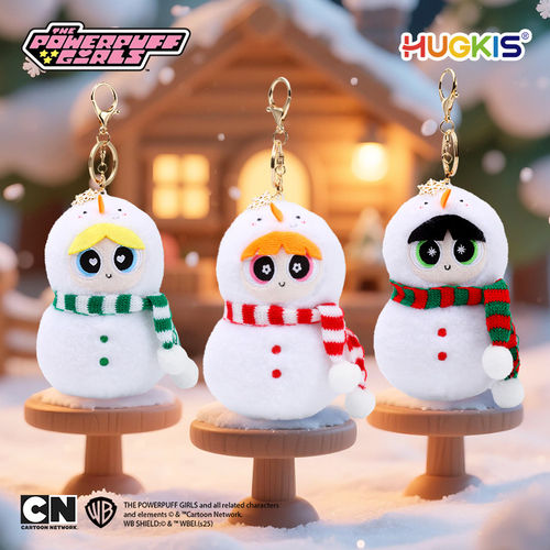 HUGKIS飞天小女警冬季雪人毛绒玩具挂件背包挂饰玩偶公仔生日礼物