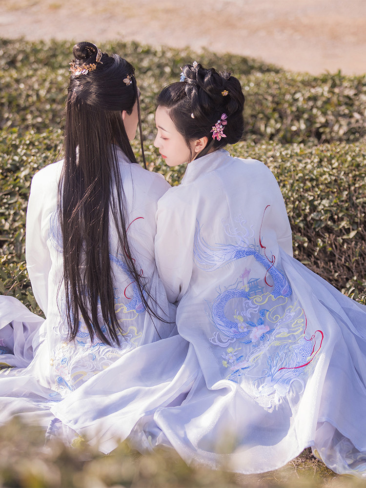 杞瑾汉服女原创【初见】齐腰交领襦裙中国风情侣日常古装汉服男秋