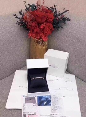 二手推荐99新De Beers戴比尔斯dewdrop露珠玫瑰金钻石16号手镯