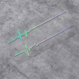 心跳感曲线 heartbeat创意艺术电动摩托车身汽车窗身防水反光贴纸