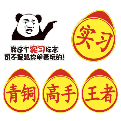 实习贴纸标志搞笑磁吸车贴