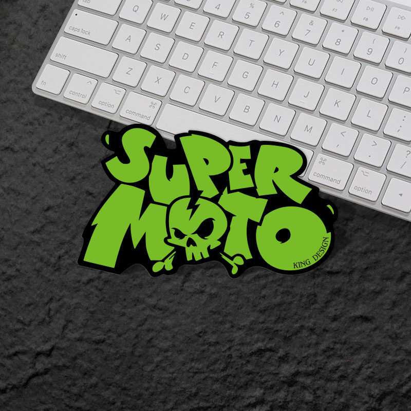 super moto骷髅头汽车贴纸个性趣味潮贴电动车摩托车划痕遮防水贴