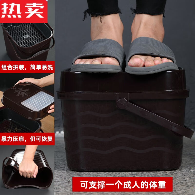 品质茶桶茶渣桶茶水桶茶叶废水桶家用矮小茶台垃圾排水桶弹盖大号