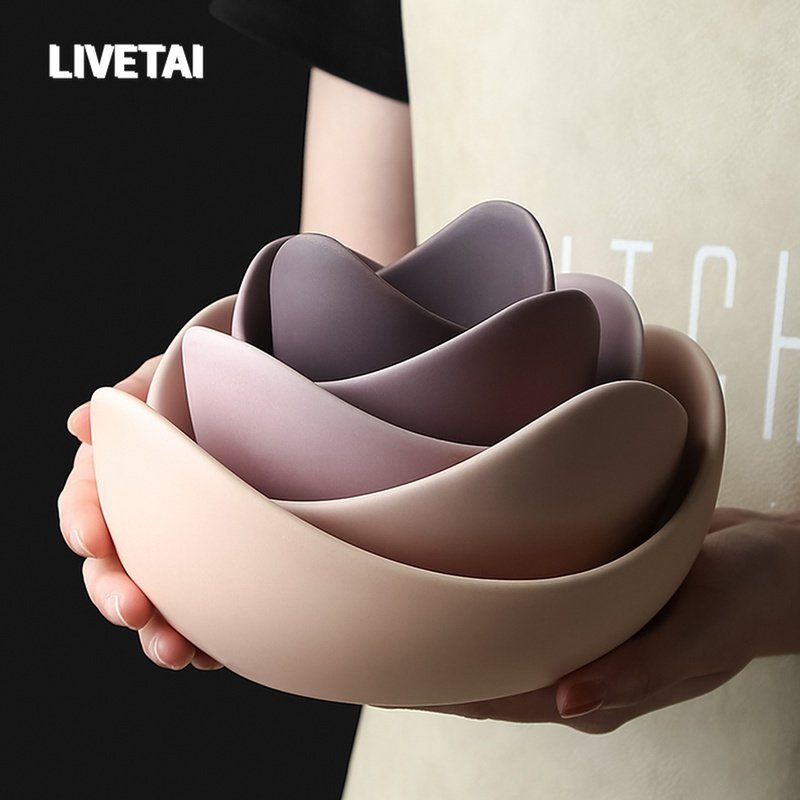 livetai创意叠彩莲花装饰收纳