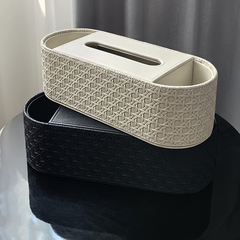 LIVETAI简约编织纹皮革纸巾盒