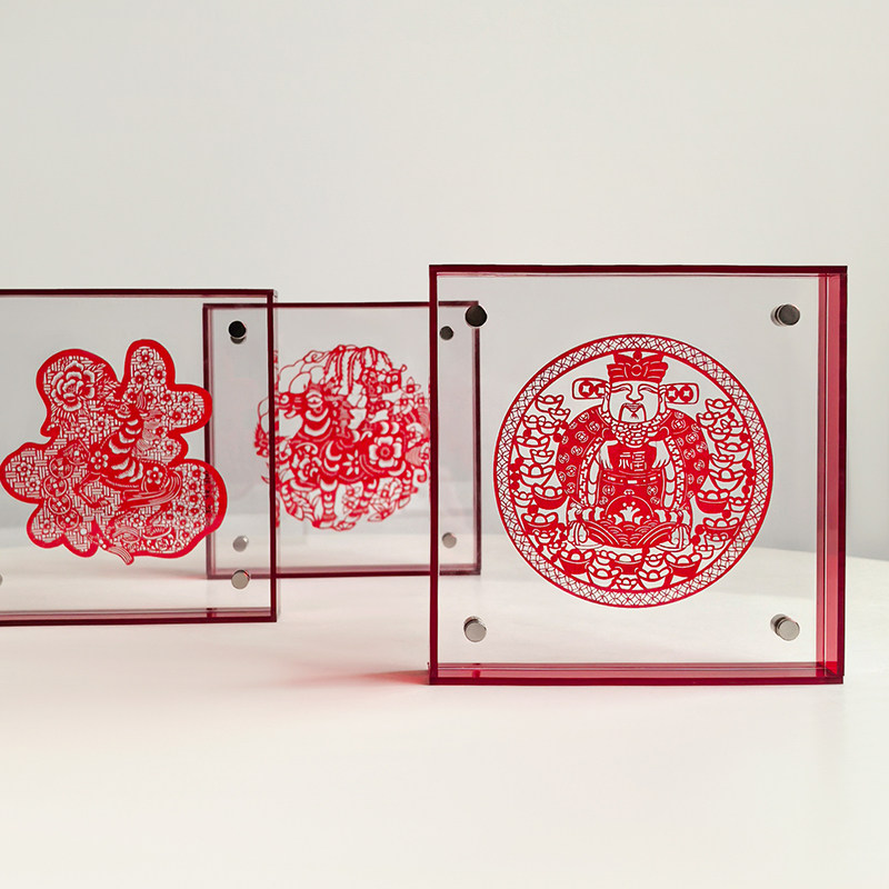 LIVETAI国风红色喜庆剪纸相框