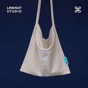 纽结帆布包大容量单肩包女通勤斜跨简约百搭刺绣日系手提托特包袋