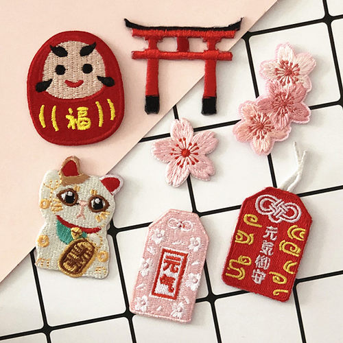 吉之神社刺绣布贴装饰补丁