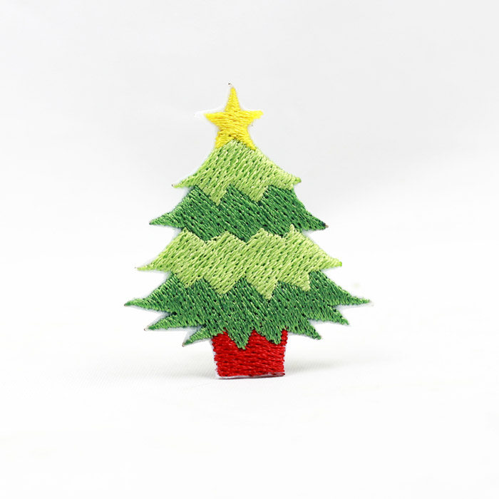 圣诞树森系特色刺绣装饰diy毛衣服装饰贴布贴花布艺圣诞元素星星