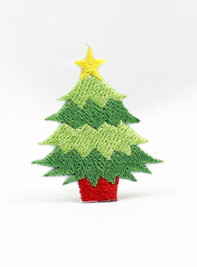 圣诞树森系特色刺绣装饰DIY毛衣服装饰贴布贴花布艺圣诞元素星星