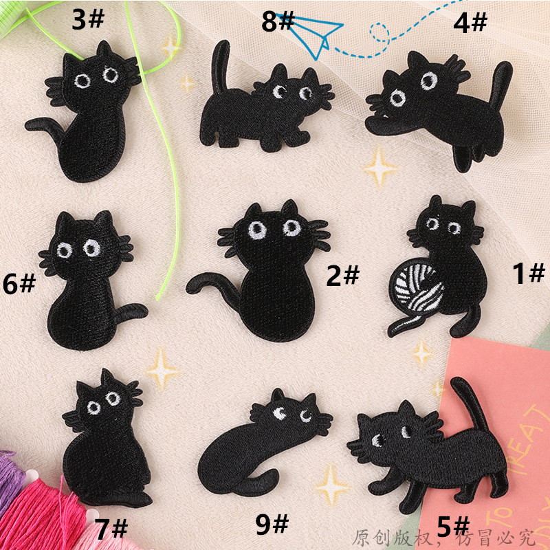 卡通动漫小猫咪补丁贴服装辅料
