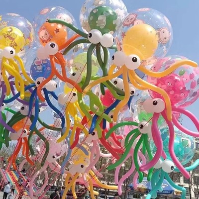 丝带风筝轮章鱼八爪鱼气球