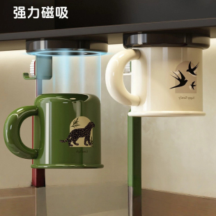 牙刷牙杯置物架卫生间壁挂免打孔漱口杯磁吸家用浴室洗漱套装 挂架