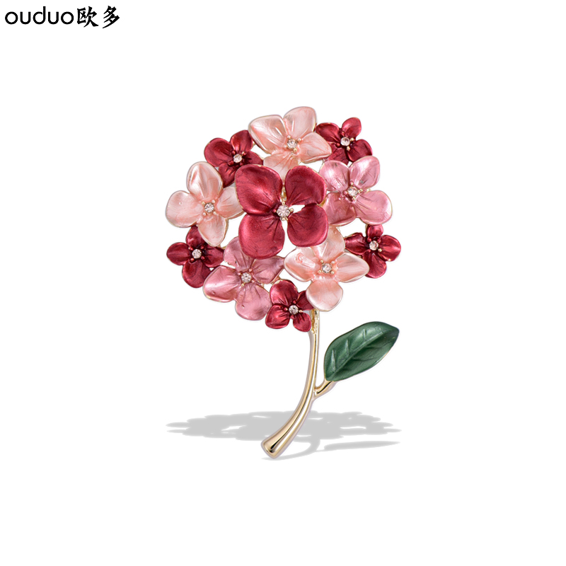 欧多时尚彩色手绘小花朵胸针女韩复古可爱别针扣徽章工装西服胸花