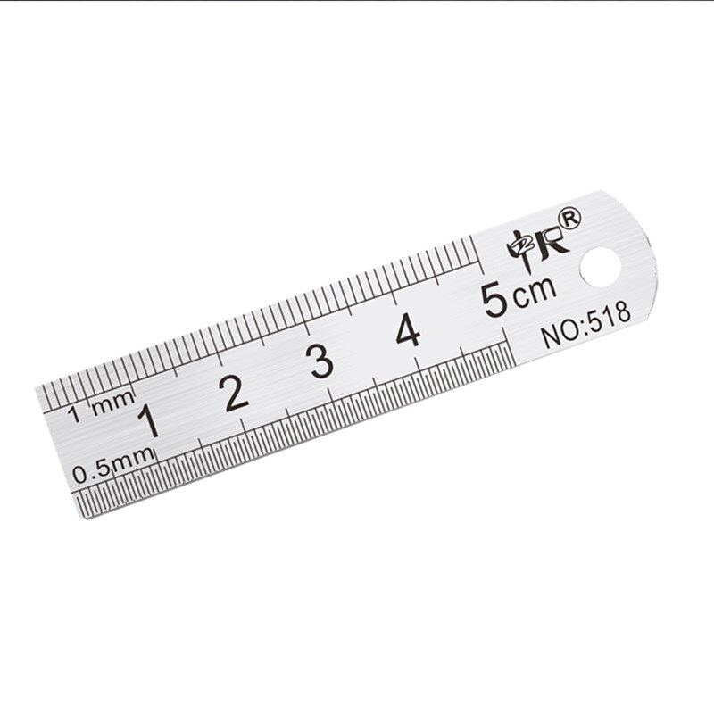 5CM钢尺迷你小钢尺不锈钢尺50mm5公分长钢直尺便携尺子袖珍短尺子
