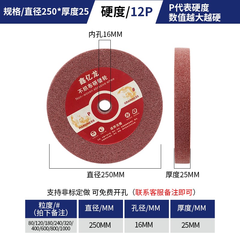 纤维轮尼龙抛光轮金属不锈钢拉丝轮150/200/250/300打磨片抛光片