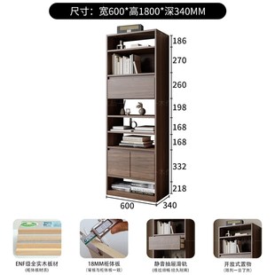 中古风实木书架书柜隔断柜法式复古置物架展示柜博古架客厅储物柜