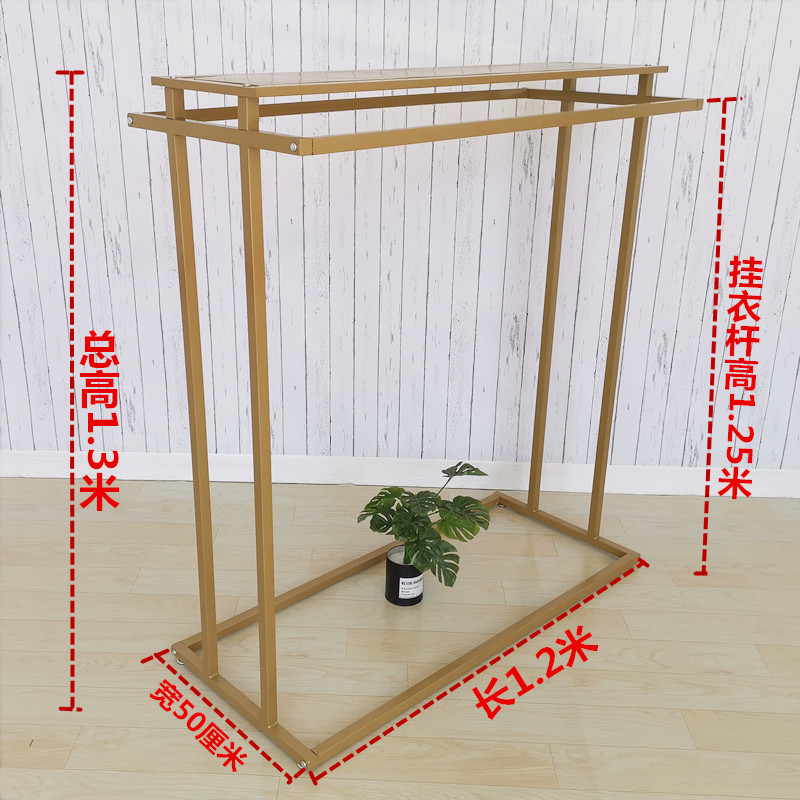 简约服装店中岛架落地展示架男女装童装双排中间货架双杠侧挂衣架
