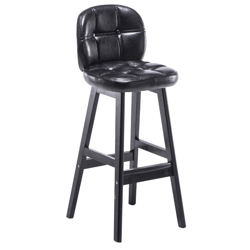 实木吧台椅子k欧式酒吧椅高脚凳家用靠背吧凳木质复古咖啡前