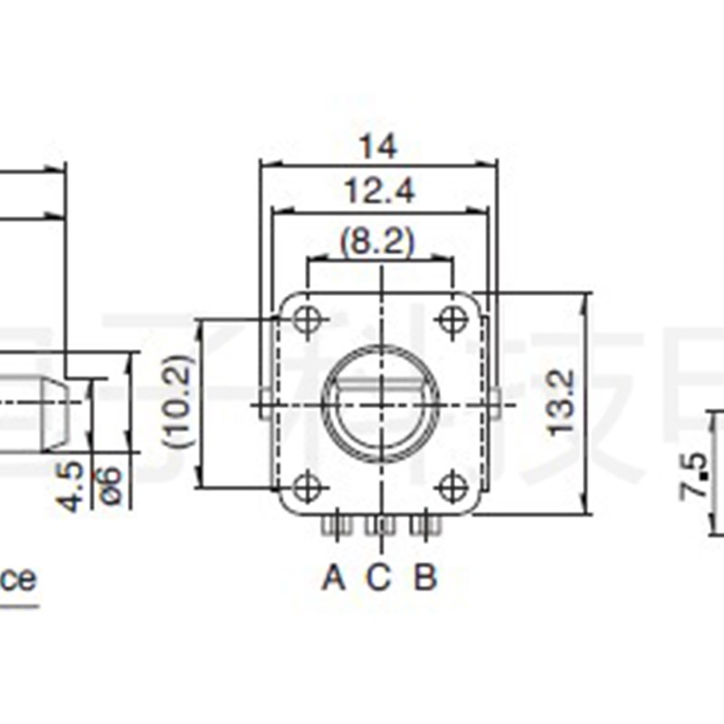 贵族NOBLE原装平滑手感12位半轴20mm无限旋转数字脉冲编码电位器