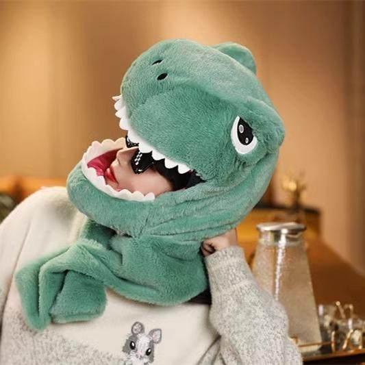 中华恐龙园恐龙帽子围巾可爱帽子女冬护耳帽男冬季毛绒卡通围脖,服饰配件/皮带/帽子/围巾,三件套,淘宝优惠券,粉丝福利购,淘宝优惠卷