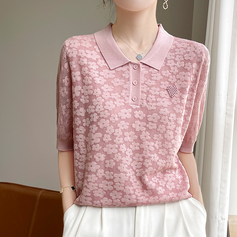 重工提花！超洋气桑蚕丝短袖t恤