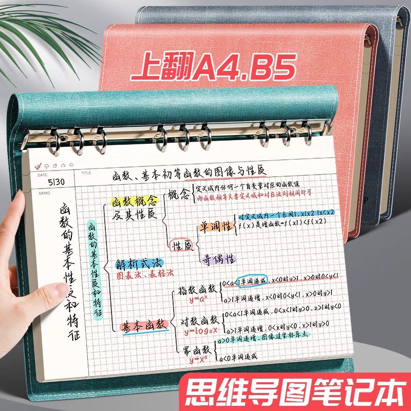 活页思维导图笔记本a4皮面加厚