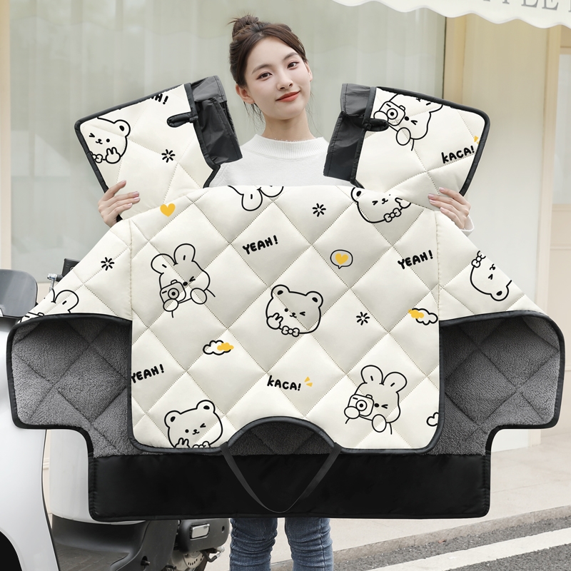 骑电动车挡风被男开摩托踏板车防寒雨水把套女防风衣连体加绒冬季