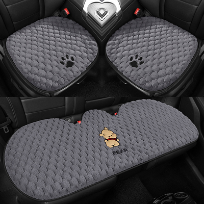 2025新款冬季毛绒汽车坐垫冬天保暖三件套后排座椅垫车垫单片加绒