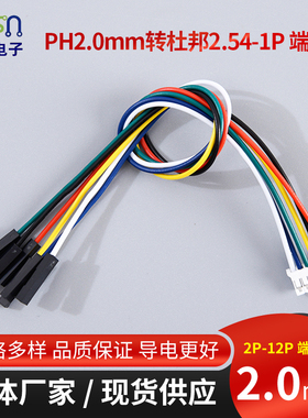 PH2.0mm转杜邦2.54mm-1P线双头连接线 2P3P4P5P6P转接端子线20cm
