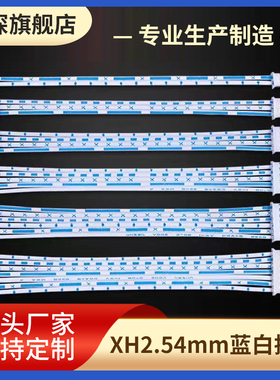 XH2.54mm蓝白排线2p3p4p5p6p7p8p9p10p12p排线插头双头连接线端子